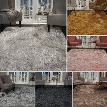 5.5cm Large SHAGGY Floor RUG Soft SPARKLE Shimmer Glitter Thick Soft Pile Rug