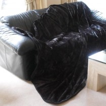 Anthracite Black Mink Throw