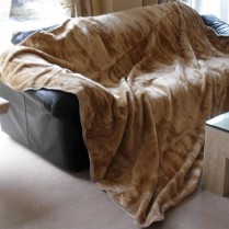 Tan/ Golden Beige MInk Throw