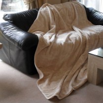 White Smoke/ Cream Mink Throw