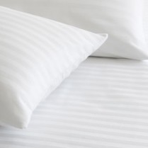 White Stripe 240 Thread Count Egyptian Cotton Duvet Cover Set