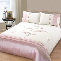 Pink Angelica Embroidered Embellished Duvet Cover Set