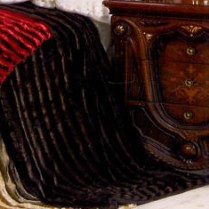 Brown Ribbed Faux Fur Throw