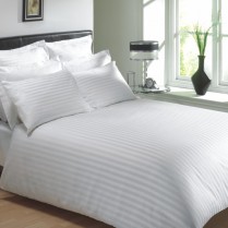 400 Thread Count White Classic Stripe Duvet Covers