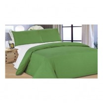 Reversible Summer Green/ White Duvet Cover Set