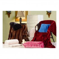 Fuchsia Pink Ribbed Faux Fur Throw