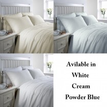 300 Thread Count Egyptian Cotton Window Check Design Duvet Cover and Pillowcases Set