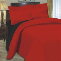 Reversible Black / Red Duvet Cover Set