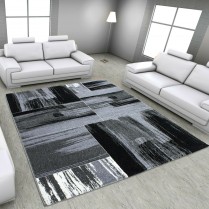 1350 GRAPHIC HEAVY HAND CARVED RUG LARGE LIVING ROOM FLOOR CARPET BLACK GREY BLUE RED RUGS