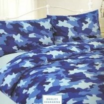Children's Camouflage Army Duvet Cover Set Blue