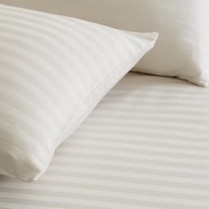 300 Thread Count Striped Egyptian Cotton Duvet Cover and Pillowcases Set Cream