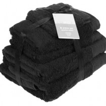 Black 6 Piece 650gsm Egyptian Cotton Towel Bale