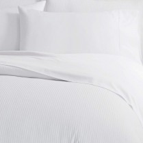 800 Thread Count White Boutique Stripe Flat Sheets