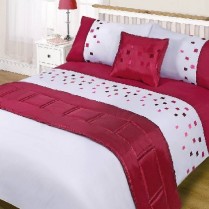 5pc Domino Red Design Bed in a Bag Bedding DUVET QUILT COVER SET + CUSHION COVER + BED RUNNER