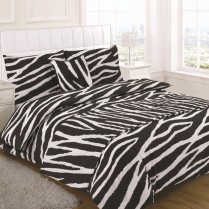 5pc Zebra Animal Print Design Bed in a Bag Bedding DUVET QUILT COVER SET + CUSHION COVER + BED RUNNER