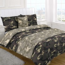 5pc Army Camouflage Design Bed in a Bag Bedding DUVET QUILT COVER SET + CUSHION COVER + BED RUNNER