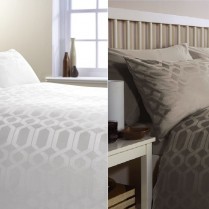 300 Thread Count Egyptian Cotton Geo Design Duvet Cover and Pillowcases Set