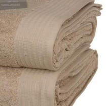 Pack of 2 Beige Egyptian Cotton 650gsm Towel JUMBO Bath Sheet
