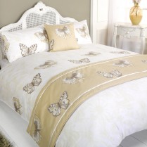 5pc Botanic Gold Design Bed in a Bag Bedding DUVET QUILT COVER SET + CUSHION COVER + BED RUNNER