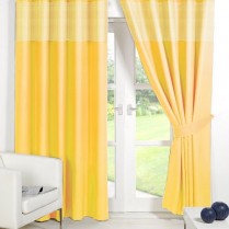 Yellow Eyelet Gingham Curtains