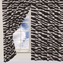 Children's Kids Pair of Zebra DESIGN CURTAINS With Matching Tie Backs By Viceroybedding