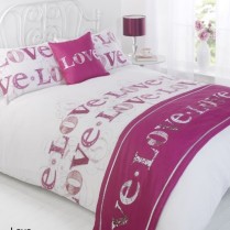 5pc Love Plum Design Bed in a Bag Bedding DUVET QUILT COVER SET + CUSHION COVER + BED RUNNER